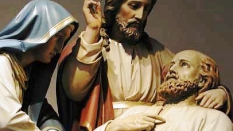St. Joseph Dying with Jesus and Mary Nearby