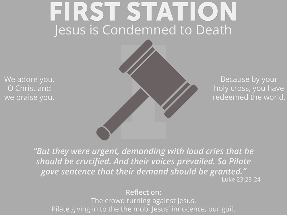 An Illustrated Guide to The Stations of the Cross - First Station