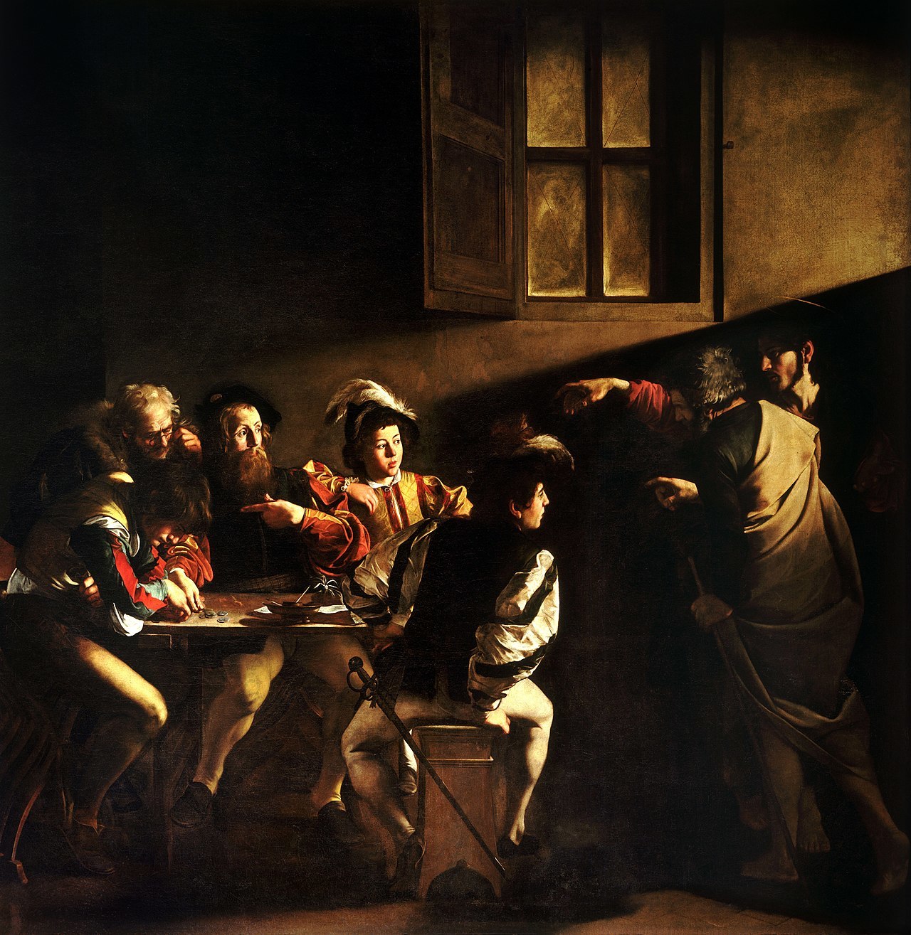 The Call of St. Matthew by Caravaggio (1599-1600)