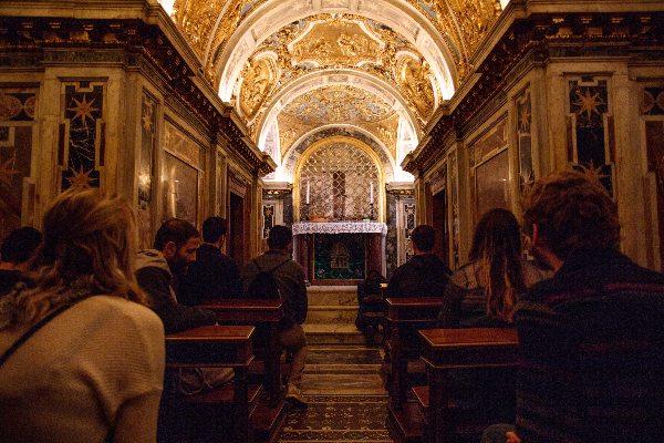 FOCUS Students and Missionaries in a Chapel in Rome