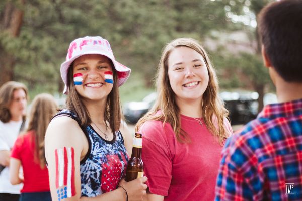 Two Girls at a 4th of July Party
