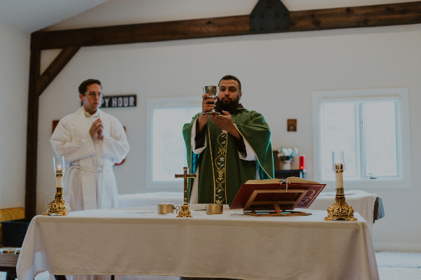 Mass Being Celebrated by a Capuchin at Summer Projects