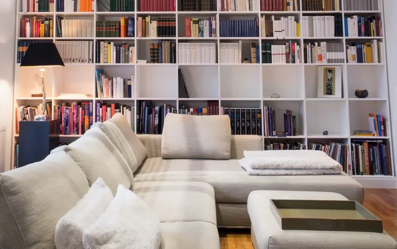 Home library with nice furniture